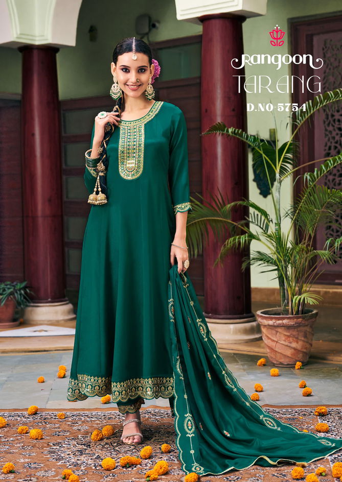 Tarang By Rangoon Chinon Silk Readymade Suits Wholesalers In Delhi